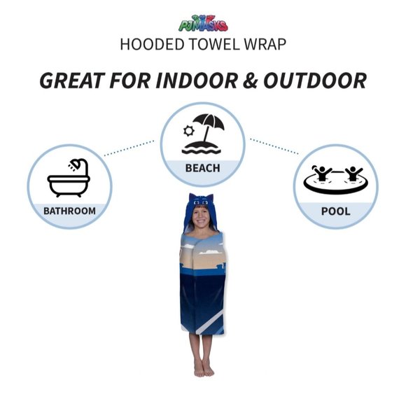 PJ MASK Kids Catboy Hooded Bath Towel - Picture 10 of 10